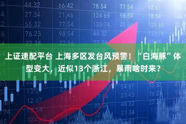 上证速配平台 上海多区发台风预警！“白海豚”体型变大，近似13个浙江，暴雨啥时来？